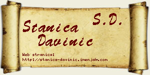 Stanica Davinić vizit kartica